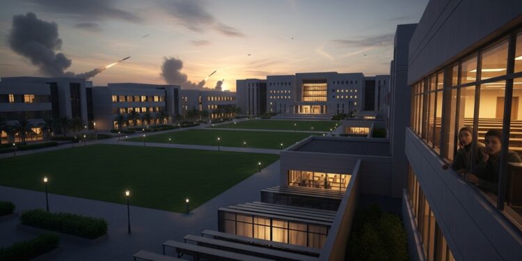 Dans le prestigieux quartier universitaire dEducation City à Doha les cours en présentiel ont cessé et une évacuation partielle a eu lieu face au conflit prolongé Étudiants témoignent de leur angoisse quotidienne   Viral Mag