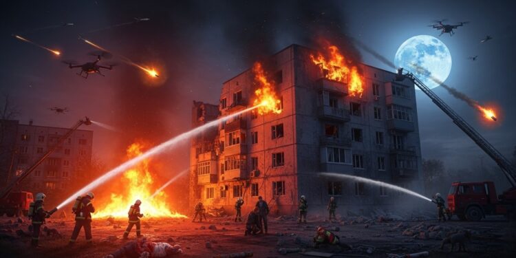 Une nuit dattaques croisées en Ukraine laisse un mort et plus de dix blessés à Zaporijjia et Kharkiv Drones et missiles visent civils et secours Zelensky dénonce lescalade massive russe   Viral Mag