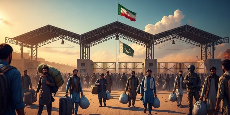 À la frontière de Taftan des milliers de Pakistanais fuient lIran en chaos suite aux frappes israélo américaines qui ont tué le guide suprême Ali Khamenei Témoignages poignants et réactions officielles   Viral Mag