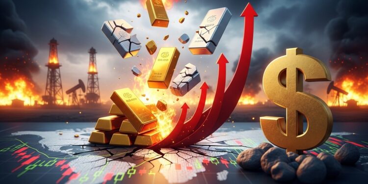 Guerre au Moyen-Orient : Chute Libre des Métaux Précieux - Viral Mag Les prix de lor largent et des métaux industriels dévissent violemment face aux craintes inflationnistes et de ralentissement mondial dues au conflit au Moyen Orient Analyse des causes et impacts Viral Mag
