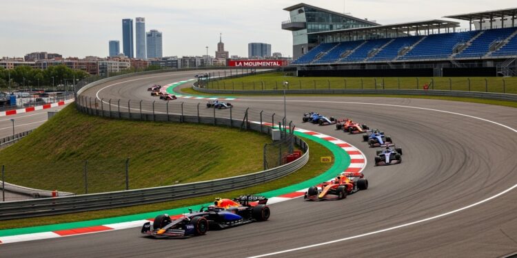 À six mois du premier Grand Prix de Formule 1 à Madrid le virage emblématique La Monumental vient dêtre asphalté Découvrez les progrès du Madring ce circuit hybride qui promet des sensations uniques   Viral Mag
