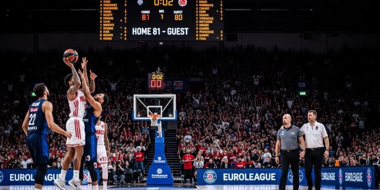 Monaco crée la sensation en simposant 81 80 contre le dauphin Olympiakos en Euroligue Exploit héroïque malgré la blessure de James et un terrible 524 à trois points Récit complet du match   Viral Mag