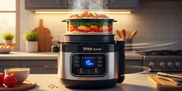 Découvrez le multicuiseur Ninja Speedi 12 en 1 qui prépare des repas complets en 15 minutes grâce à sa technologie Rapid Cook En promo à 19999 € au lieu de 22999 € il révolutionne la cuisine rapide et saine    Viral Mag