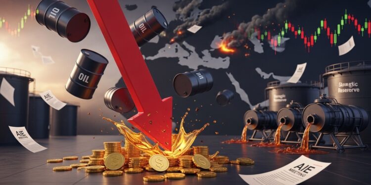 Les prix du pétrole seffondrent après lannonce dune possible libération massive de stocks stratégiques par lAIE et les signaux de désescalade géopolitique Analyse des facteurs qui font plonger le Brent et le WTI   Viral Mag