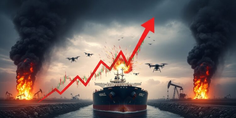 Les prix du pétrole explosent à des sommets depuis deux ans suite à lattaque de drones au Kurdistan irakien et au blocage persistant du détroit dOrmuz Impacts mondiaux imminents sur lénergie   Viral Mag
