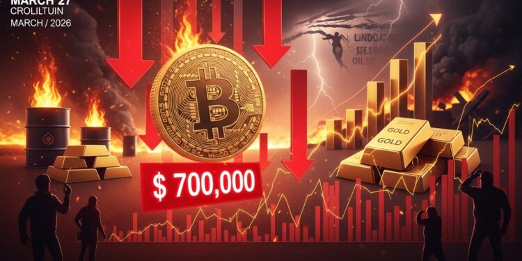Pourquoi le Marché Crypto Chute Aujourd’hui ? - Viral Mag Le marché des cryptomonnaies plonge ce 27 mars suite aux tensions USA Iran qui font flamber les prix du pétrole et ravivent les craintes dinflation Bitcoin sous 70 000 $ liquidations massives découvrez les causes et perspectives Viral Mag