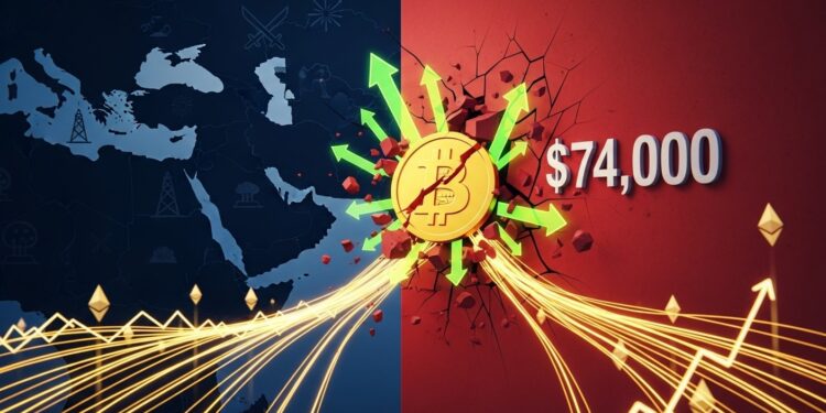 Pourquoi le Marché Crypto Explose le 16 Mars 2026 - Viral Mag Le 16 mars 2026 Bitcoin dépasse 74 000 $ et le marché crypto gagne 35 Découvrez les raisons rotation depuis lor ETF inflows liquidations shorts et impact géopolitique Iran USA Viral Mag