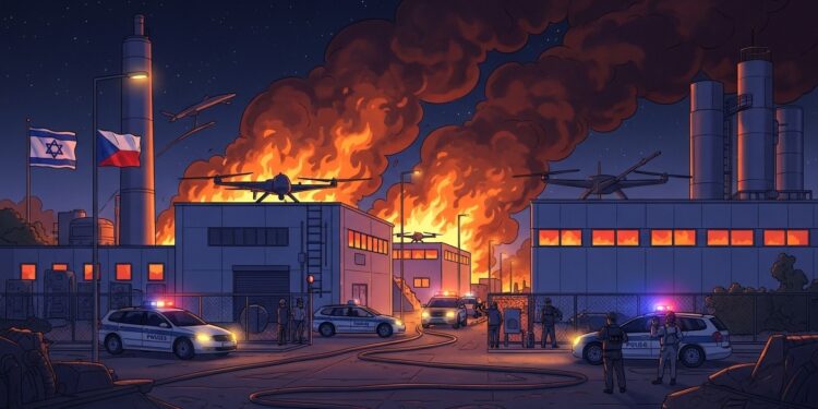 En République tchèque trois hommes ont été inculpés pour un incendie criminel suspecté dêtre une attaque terroriste contre une usine produisant des drones Les autorités enquêtent sur des liens possibles avec des groupes propalestiniens et des partenaires étrangers   Viral Mag