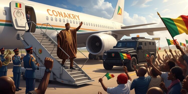 Le président Mamadi Doumbouya est rentré à Conakry le 6 mars 2026 après une absence de trois semaines qui a fait naître des rumeurs sur sa santé Accueil chaleureux malgré les spéculations persistantes   Viral Mag