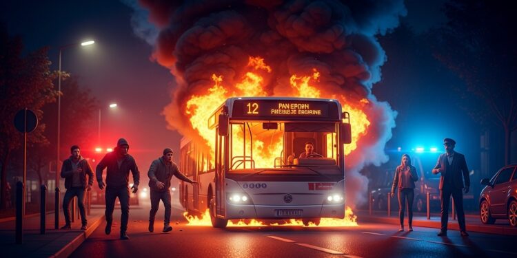 Dans la nuit à Sartrouville trois individus chassent chauffeur et passagers dun bus avant dy mettre le feu Une enquête est ouverte Découvrez les détails de cet acte choquant et ses implications pour la sécurité dans les Yvelines   Viral Mag