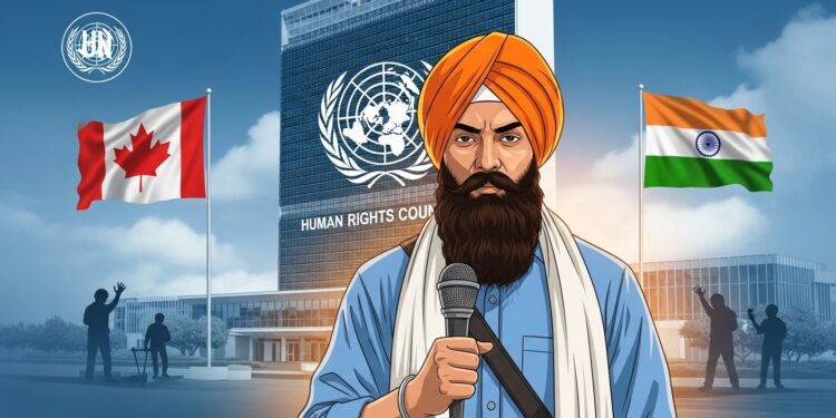 Un militant sikh canadien dénonce devant le Conseil des droits de lhomme de lONU à Genève une campagne dattaques orchestrée par lInde contre les séparatistes sikhs en exil Malgré les menaces il refuse de se taire   Viral Mag