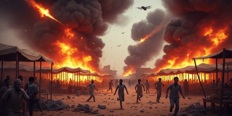 Soudan : 33 Morts dans des Frappes de Drones sur Marchés - Viral Mag Au Soudan 33 civils tués et 59 blessés par des frappes de drones sur des marchés du Kordofan et Darfour Larmée dément viser des civils dans ce conflit dévastateur Viral Mag