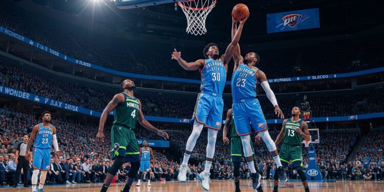 Thunder vs Timberwolves : Duel Explosif à OKC le 15 Mars 2026 - Viral Mag Le 15 mars 2026 Oklahoma City Thunder reçoit Minnesota Timberwolves dans un choc Western Conference très attendu Analyse complète enjeux forces en présence et ce qui rend ce match décisif Viral Mag