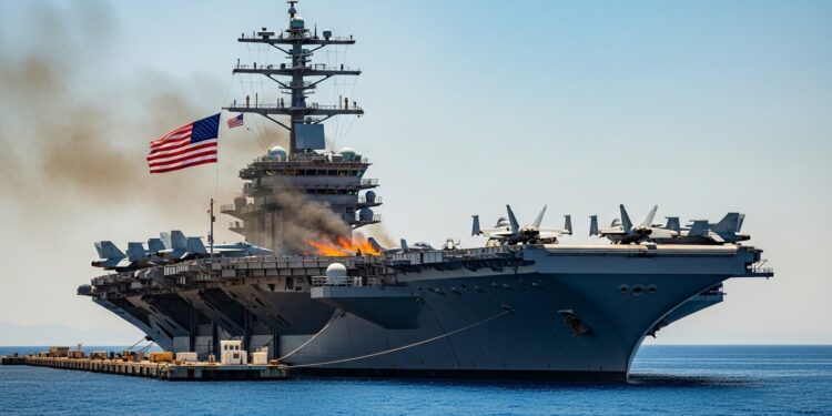 Découvrez pourquoi le plus grand porte avions américain lUSS Gerald Ford a accosté en Crète suite à un incendie non combattant en mer Rouge impactant opérations contre lIran et équipage épuisé   Viral Mag