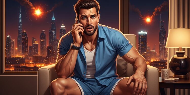 Coincé à Dubaï suite aux tensions régionales Vincent Moscato participe à distance à son émission et fait rire avec son accent anglais Découvrez ses réactions et son quotidien décalé   Viral Mag