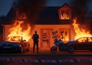 Dans la nuit du 8 au 9 mars 2026 un policier de Sartrouville a vu ses trois véhicules incendiés et une menace de mort taguée sur sa porte Un acte glaçant qui interroge la sécurité des forces de lordre   Viral Mag